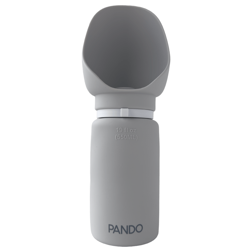 ขวดน้ำสำหรับสัตว์เลี้ยง PANDO ซิลิโคนพับได้ สีเทา_0